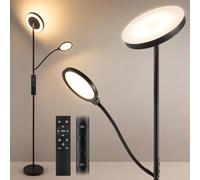Home Sweet Home Lampadaire LED Dimmable Noir - 2300LM Éclairage Indirect & 800LM Liseuse - Avec Télécommande & Touch - 3 Températures de Couleur pour Salon
