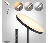 Home Sweet Home Lampadaire LED moderne avec lampe de lecture | 25x25x175cm, noir | 42W 3636lm | Gradation continue 2700K-6500K | Plafonnier orientable et flexible