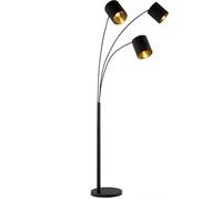 Home Sweet Home lampe à arc moderne | Lampadaire noir et doré avec abat-jour | Hauteur 190cm | Avec 3 ampoules LED E27 9W 2700K | Lampadaire de salon industriel
