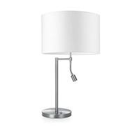 Home Sweet Home Lampe de table moderne Lire | 35/35/45,5 cm | blanc | lampe de table avec liseuse et abat-jour | pour lampe LED E27 | avec interrupteur | pour salon, chambre