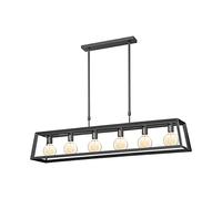 Home Sweet Home Lampe suspendue moderne Sito | 140/20/140cm | Noir | Suspension 6 lumières en métal | pour source lumineuse LED E27 | adapté au salon