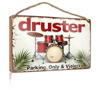 Home Sweet Home Pancarte murale en bois à suspendre Motif paradis du batteur : parking, exclusif et intense ! 23 x 35 cm