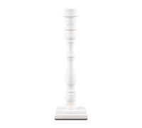 Home Sweet Home Pied de lampe de table moderne Woodi pour abat-jour | luminaire | 12/12/38cm | Blanc Vintage | pied de lampe de table en bois | E27 | pour abat-jour | luminaire max.35cm