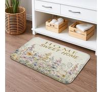 Home Sweet Home Tapis de bain à séchage rapide, style vintage à fleurs pastel, absorbant, antidérapant, lavable, pour salle de bain et toilettes, 50,8 x 81,3 cm