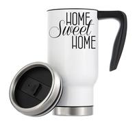 Home Sweet Home Tasse à café de voyage isotherme avec slogan noir 480 ml Blanc