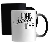 Home Sweet Home Tasse magique en céramique avec slogan noir Blanc