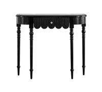 Home Table console vintage en bois massif, table d'entrée en demi-lune pour entrée, table basse industrielle semi-circulaire de 39,37 pouces, table d'appoint en bois pour salon, couloir, couloir