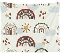 Home Tapis arc-en-ciel, Tapis boho, Tapisserie, Décoration, Tapisserie Pour Chambre, Salon, Chambre D'enfant (150 cm x 130 cm,Couleur 4)