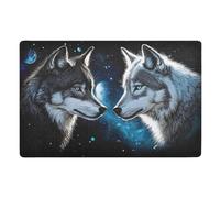 Home Tapis Fantaisie Wolf Moon Antisalissure Tapis Entree Exterieur Absorbant Paillasson D'Entree pour Intérieur Entrée Couloirs 40X60Cm