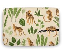 Home Tapis Feuilles Et Léopard Tapis Entree Exterieur Anti-Poussière Absorbant Paillasson Décoratif D'Extérieur pour Maison Entrée 40X60Cm