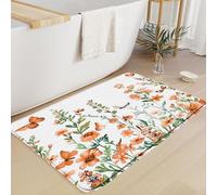 Home Tapis Fleur D'Oranger Rustique Fleur D'Oranger Papillon Feuilles Vertes Plante Tapis Entree Exterieur Anti-Poussière Lavable Paillasson Extérieur pour Entrée Couloirs 40X60Cm
