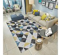 Home Tapis Moderne Antidérapant Artificiel la Laine Triangle Gris Bleu Jaune 11MM Chambre Coussin d'ordinateur,160x230CM