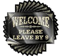 Home Tattoo Adult Hat Welcome Please Leave By 9 | Autocollants côtiers imperméables en vinyle (8 x 12 cm)