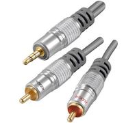 Home Theater Câble double Cinch / jack stéréo 3,5 mm Home Theater - 2,50m