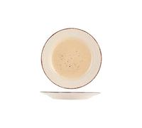 Home Tierra Set de 6 Assiettes Fruits, grès, peintes à la main, ivoire/marron, 19 cm