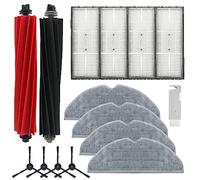 Home Times Kit d'accessoires pour Roborock S8, S8+, S8 Pro Ultra, 1 rouleau duo démontable, 4 filtres Hepa, 4 brosses latérales, 4 lingettes