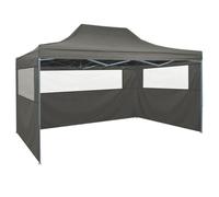 Home® Tonnelle de Jardin pliable Barnum Style Moderne - Belvédère Chapiteau de jardin avec 3 parois 3x4 m Acier Anthracite 7400