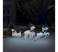 Home tools-Décoration de Noël 100 LED Rennes et traîneau Argenté