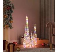 Home tools-Lot de cônes lumineux LED décoratifs en acrylique Multicolore 30/45/60 cm