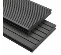 Home tools-WPC Planches de terrasse solides avec accessoires Gris 10 m² 2,2 m