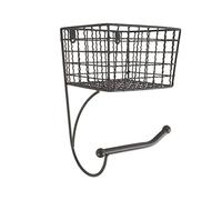 Home Traditions DII Rustique Support Mural Distributeur de Papier Tissue Panier de Rangement pour Salle de Bain, Gris, Support de Papier Toilette