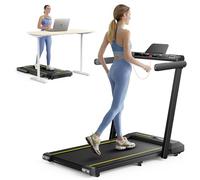 Home Treadmill,Tapis de Course 2 en 1,Walking Pad 16 km/h,2.5HP,Tapis Roulant électrique Pliant,Extra Large 42cm, Double écran LED, 12 programmes de Course,Mesure de la fréquence Cardiaque,APP