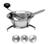 HOME Trio Moulin à Légumes avec 3 Disques, Acier INOX, 24 cm