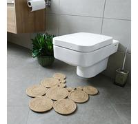 Home Turko Tapis de toilette lavable double face en jute tissé super absorbant antidérapant lavable en machine (standard)