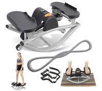 Home Twist Stepper Elisir - 15mins par Jour, Résultats Rapides, Mini Stepper D’Appartement avec Bandes De Résistance, Mouvement Twist Latéral Et Design Compact pour L’entraînement à Domicile (Gris)