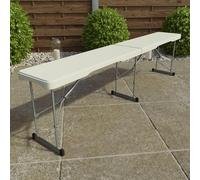 Home Vida Banc pliable de 1,8 m pour intérieur et extérieur pour jardin, pique-nique, fête, camping, salle à manger avec poignée, blanc (1)