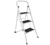 Home Vida Escabeau à 3 marches en Acier Robuste, Pliable, Portable avec Tapis antidérapant