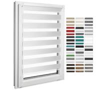 Home Vision Store Enrouleur Jour Nuit sans perçage sur Mesure 20 Couleurs Tissu Largeur 30-129 cm Hauteur 120-220 cm Store intérieur Jour Nuit tamisant occultant Design Moderne