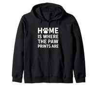 Home Where the Prints of Paw Are Pet Love. Sweat à Capuche