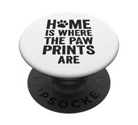 Home Where the Prints of Paw Are Vintage Pet PopSockets PopGrip Adhésif