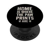 Home Where the Prints of Paw Are Vintage Pet PopSockets PopGrip Adhésif