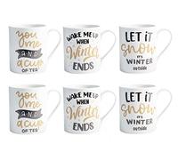 Home Winter Time Lot de 6 Mugs Porcelaine cc340 Tasses Petit Déjeuner Décoration Hiver