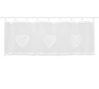 HOME WOHNIDEEN 52417 Corazon Rideau Batiste avec Bordure crochetée 45 x 90 cm
