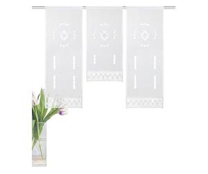 HOME WOHNIDEEN Alegra 55715 Lot de 3 Rideaux de fenêtre brodés Blanc 80 x 30 cm