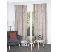 Home WOHNIDEEN FOGLIO Rideau occultant combiné, Aspect Lin, brodé, avec Bande combinée de 10 cm, Couleur : Naturel, Dimensions : 245 x 140 cm, Nombre : 1