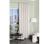 HOME WOHNIDEEN Minas Rideau prêt à l'emploi, en Jacquard avec Aspect 3D, 245 x 140 cm, Opaque, Beige, Dimensions : 245 x 140 cm, Nombre : 1