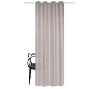 HOME WOHNIDEEN Rideau à œillets Giuseppe 245 x 140 cm, Semi-Transparent, Tissu Naturel, Couleur : Marron, Dimensions : 245 x 140 cm, Nombre : 1