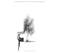 HOME WOHNIDEEN Rideau Coulissant, Motif Arbre, Aspect Soie, Opaque, 245 x 60 cm, Couleur : Gris, Dimensions : 245 x 60 cm, Nombre : 1