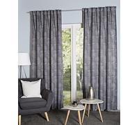 Home WOHNIDEEN Rideau occultant OWINA, imprimé, avec Bande combinée de 10 cm, Couleur : Gris, Dimensions : 245 x 135 cm, Nombre : 1