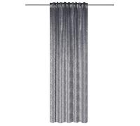 HOME WOHNIDEEN Rideau prêt à l'emploi Suela en Daim Thermique avec Impression Film, 245 x 135 cm, Protection Contre Les Courants d'air, Couleur : Gris, Dimensions : 245 x 135 cm, Nombre : 1