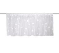 HOME WOHNIDEEN Shary Rideau Brise-bise 45 x 145 cm, Voile Transparent, Couleur : Blanc, Dimensions : 45 x 145 cm, Nombre : 1