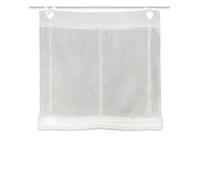 HOME WOHNIDEEN Store Bateau Casper - Structure en Lin - avec œillets - avec Crochets de fenêtre en métal - Couleur : Blanc - Dimensions : 130 x 95 cm - Nombre : 1
