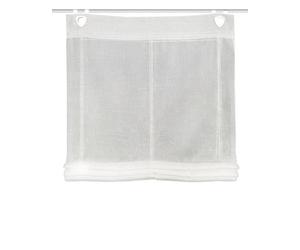 HOME WOHNIDEEN Store Bateau Casper - Structure en Lin - avec œillets - avec Crochets de fenêtre en métal - Couleur : Blanc - Dimensions : 130 x 95 cm - Nombre : 1
