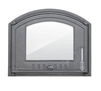 Home&Wood Portes pour Un Four à Pizza en Fonte poêle à Bois Porte du Four en Fonte Pierre 485x410 avec Verre/Gauche/
