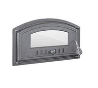 Home&Wood Portes pour Un Four à Pizza en Fonte poêle à Bois Porte du Four en Fonte Pierre 490x280 avec Verre/Gauche/