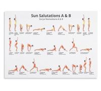 Home Yoga Practice Metal Tin Sign Sun Salutation Positions Chart Step by Step Guide for Yoga Studio and Meditation Space Decor 8 X 12 in